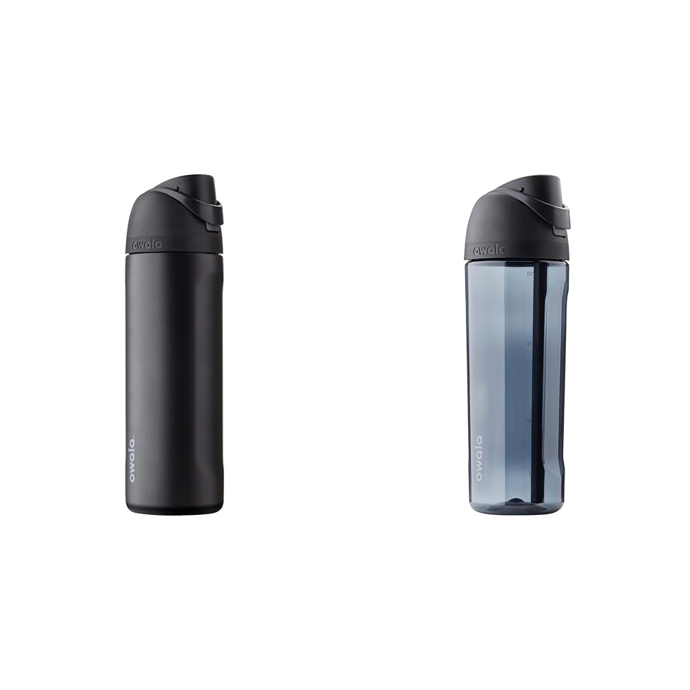 Owala 24oz FreeSip Stainless Steel + 25oz Tritan Plastic Water Bottle Bundle