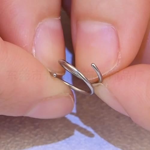 Miniatura 3 de Piercing de aro doble para nariz, labio, piercing para cartílago nasal, piercing individual de doble espiral, aretes de nariz unisex, Acero