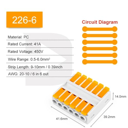 Conector de cable de inserción a presión de 6 mm² compacto para evitar fallos de corriente 2