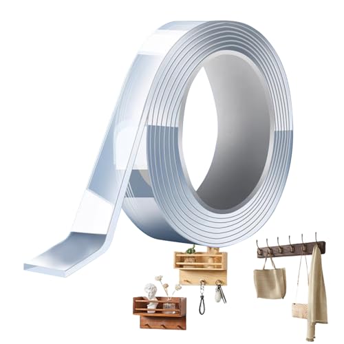 Nastro a due lati - strisce per pareti adesive pesanti, rotolo di montaggio appiccicoso trasparente, impugnatura a doppio strato duratura | Nastro adeguato a forte per il ritmo di moquette per