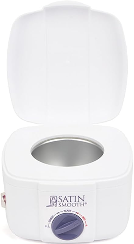 Máquina calentadora de cera única satinada para depilación, calentador SSW12C | Olla calentadora compacta con control de temperatura ajustable, ideal para depilación facial y corporal, incluye tapa, sin colorantes