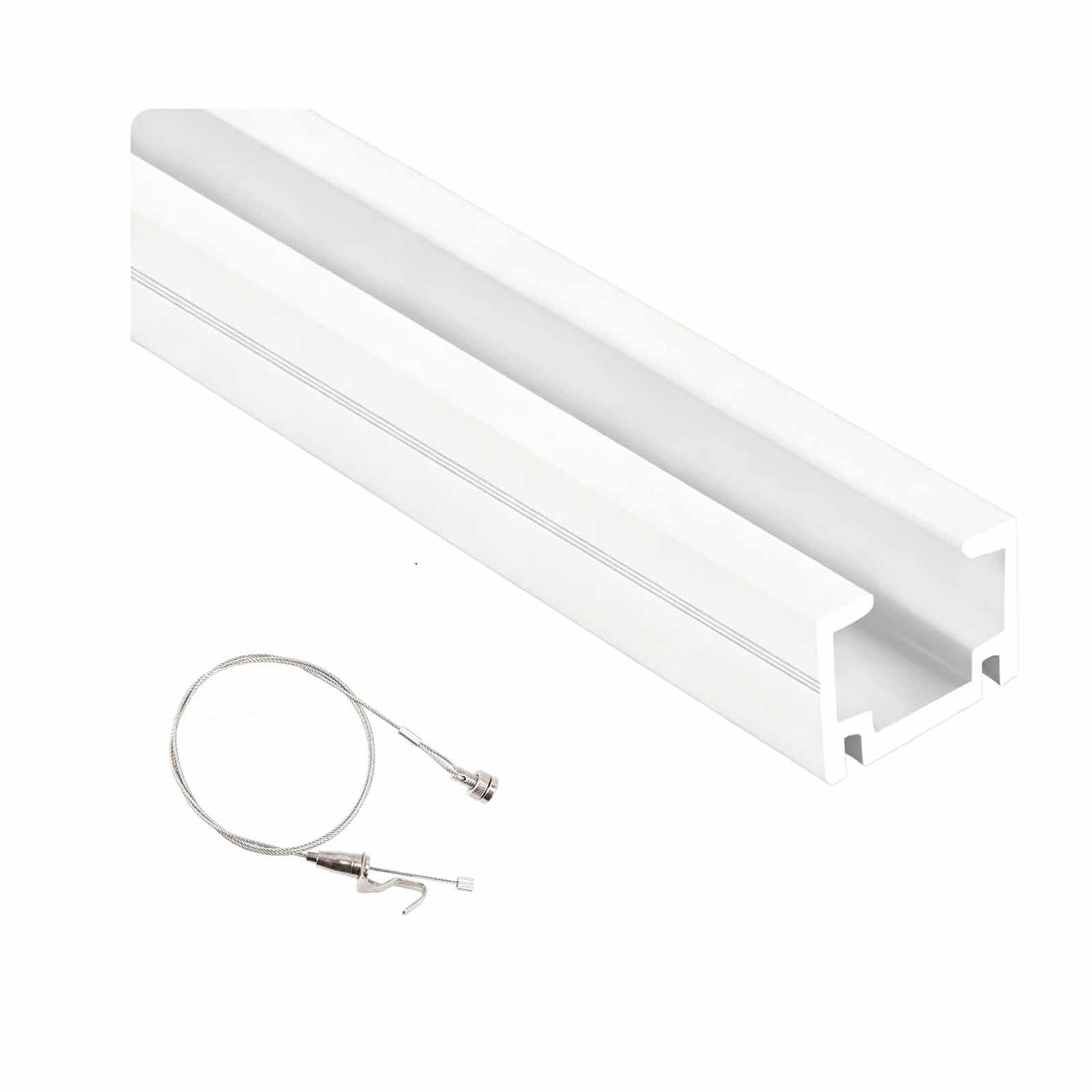 Picture Hanger Tool, Picture Hanging System with Chain and Hooks, Movable Heavy Duty Artwork Display Bracket for Museum Artwork(White,150cm)