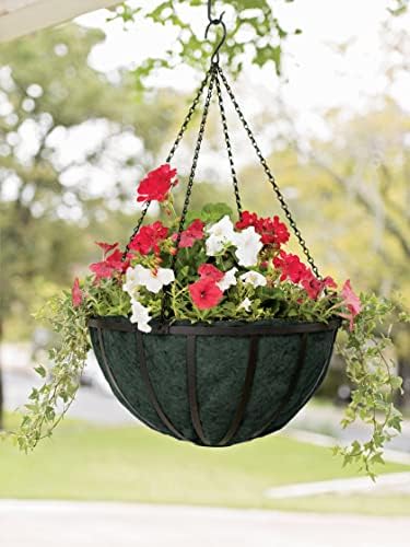 (Set of 10) 12" Inch Natural Green Jute Hanging Basket Liner Round Shaped Jute Fiber Replacement liner Precut Basket Shaped Thick Plant liner Wall Basket liner For Garden Flower Vine Pot vegetables