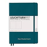 Notizbuch von Leuchtturm1917 personalisierbar mit Namen | notebook Format A5 | Farbe pacific green | Lineatur blanko | Notizbücher von Leuchtturm 1917