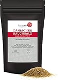  250g Dänisches Premium Buchenrauch Salz, intensives Buchen Raucharoma für Fleisch, Fisch und Gemüse, feine Körnung  Saliamo