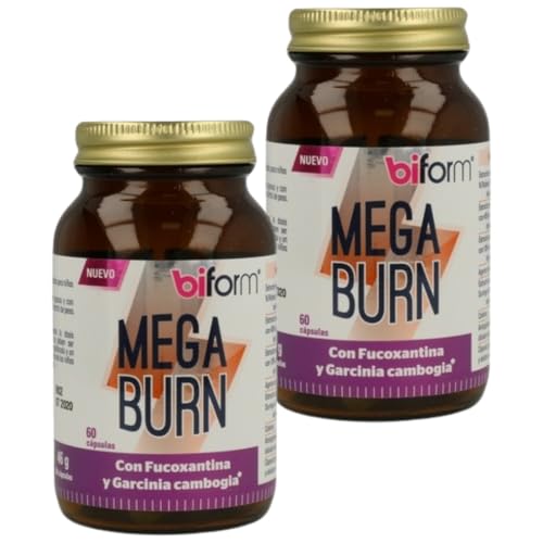 Pack x2 | Dielisa Biform Mega Burn, Complemento Alimenticio con Fucoxantina, Garcinia Cambogia, Nuez de Cola, Wakame y Cafeína, Ayudan a Controlar las Grasas Acumuladas - 60 Cápsulas