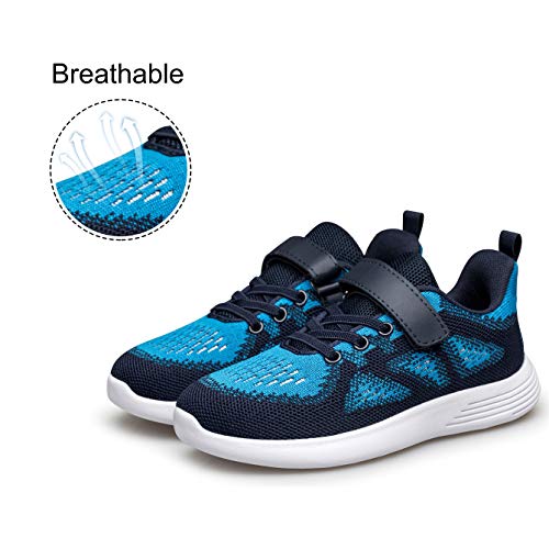Yhoon Kids Shoes Lightweight Breathable Athletic Sports Sneakers For Boys Girls Blue Toddler Size 8 #TOP4