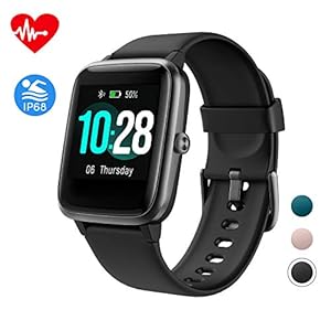 Fitness Tracker, Smart Watch for Android Phones iPhone Compatible Step Tracker Heart Rate Monitor, IP68 Waterproof…