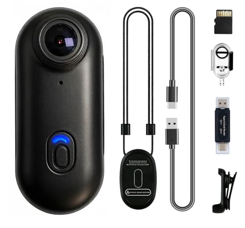 4K Thumb Action Camera - Wearable Hands-Free POV Cam, Ultra-Compact Mini Body Cam Mount Anywhere for...