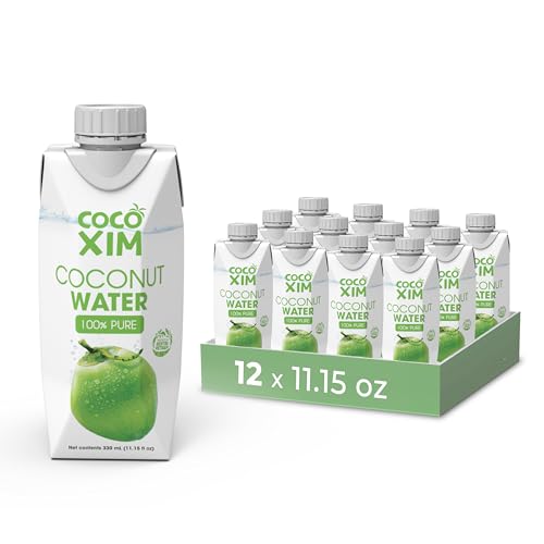 COCOXIM Ready to Drink Organic Coconut Water - 33.8 oz (Pack of 6)| Zero Added Sugar| Natural & Fresh with Electrolytes & Nutrients