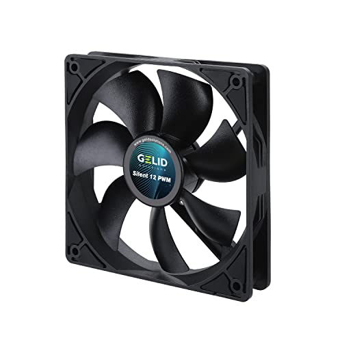 Gelid Solutions Silent 12 PWM Black Fan 120 mm CFM 54.9 Max dBA 32.1 Voltage (V) 12 Connector 3 Pin RPM 1200 120 x 120 x 25 mm Black - Image 2