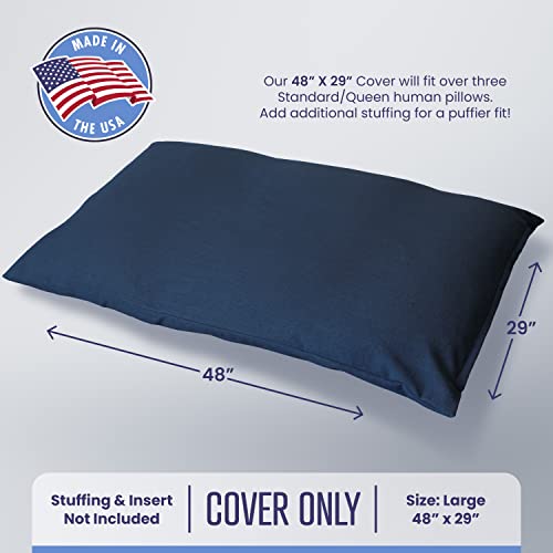 Mayfield Denim Large Dog Bed Cover - Zippered Duvet For Pet Bed - Extra Protection For Dog Bed Mattress Or Diy Pet Bed With Pillows And Stuffing - Indigo - Made In Usa Dog Bed Cover Only #TOP2