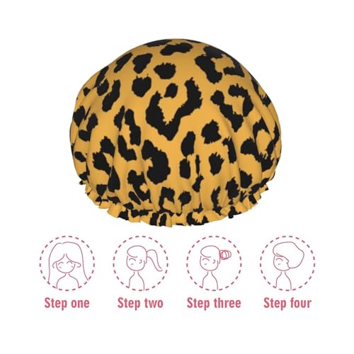 Bonnet de douche double couche réutilisable et imperméable avec élastique ajusté pour femme - 8