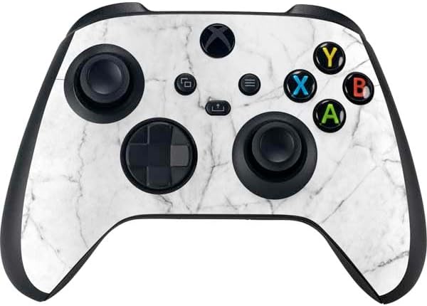 Skinit Decal Gaming Skin Compatible with Xbox Series X Bundle - White Marble Design