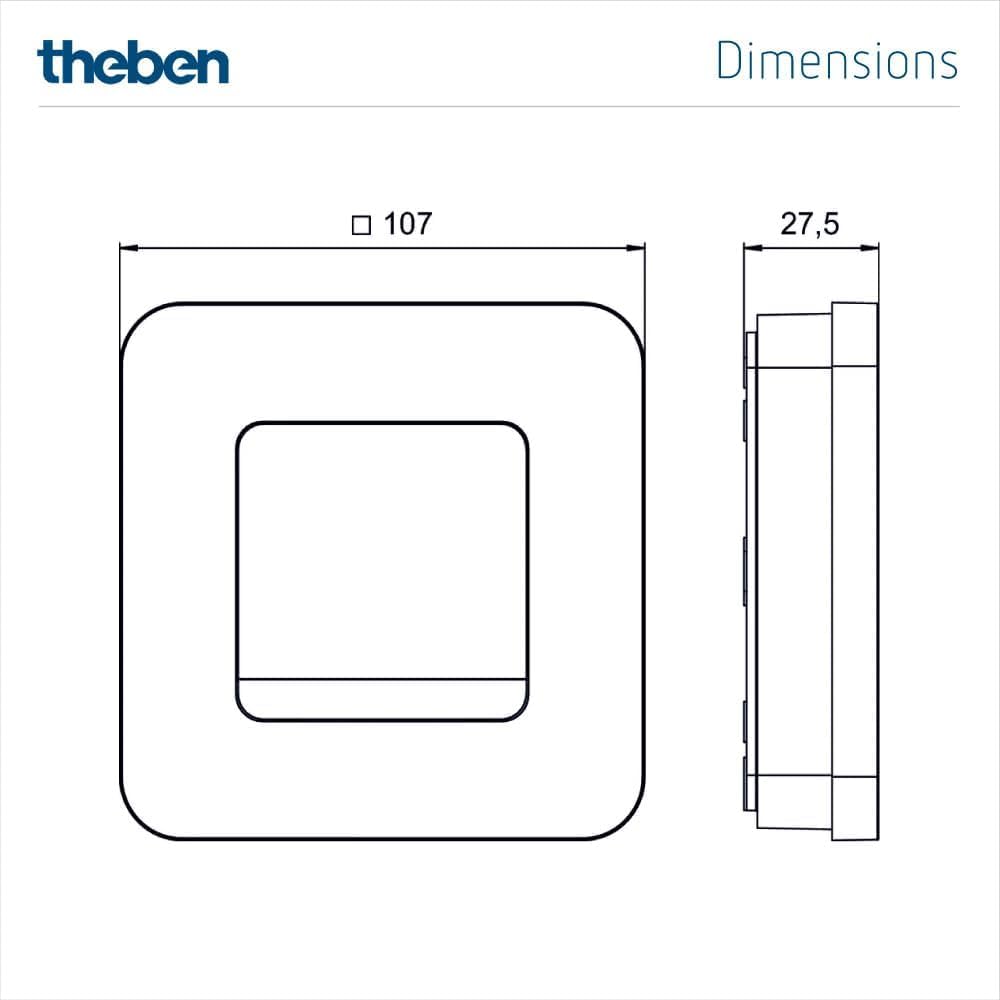Theben 8120200 RAMSES 812 top3 cyfrowy termostat zegarowy wersja sieciowa | termostat pokojowy, obsługa na urządzeniu/aplikacją, Bluetooth BLE, wyświetlacz, 3 programy tygodniowe, sterowanie impulsowe