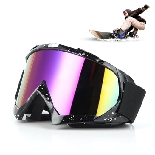Hisdricus - Masque Ski Homme - Masque Ski Femme - Lunettes de Motocross, Matériau TPU, Verre Miroir Coloré, Rembourrage en Mousse Confortable, Idéales pour le Ski, le Snowboard et la Moto (Noir-Blanc)