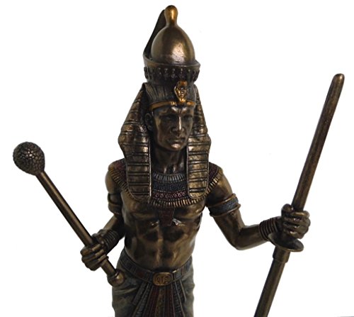 9.75 Inch Pharaoh In Double Crown Holding Scepter And Staff Figurine #TOP3