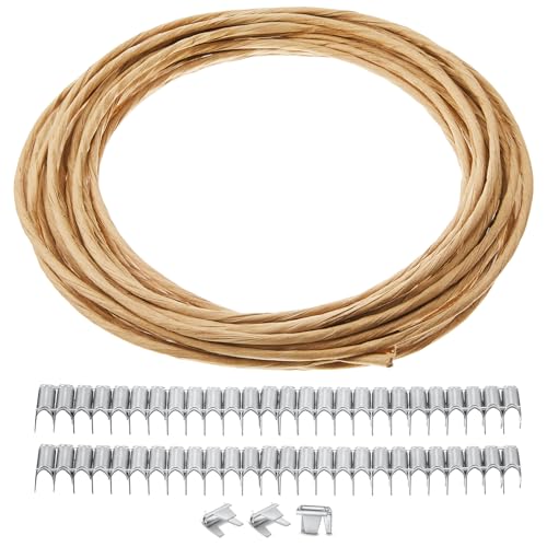 MorningRo Upholstery Stay Wire Kit, 40ft, 9 Gauge with Clips