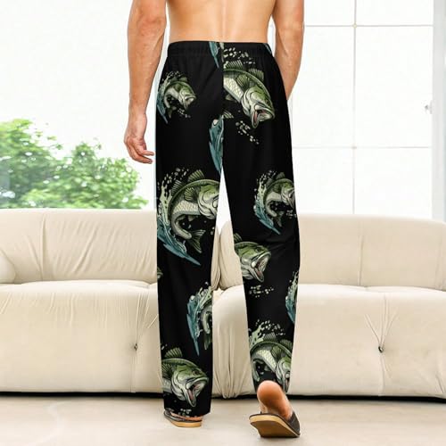 Bass Fishing Soft Pajama Pants Casual Lounge Pants Joggers Pj Bottoms with Pockets for Men Women2