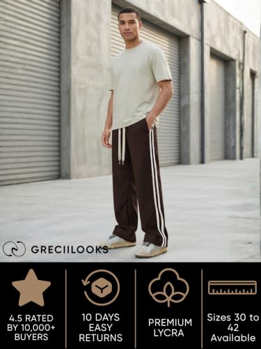 Image of GRECIILOOKS Men's Loose Mid Rise Casual Trousers Pants | Regular | Sports Stylish Track Pant | Sweatpants (Available in Plus Size)