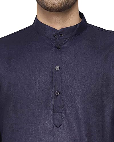 Image of weltpocket Men's Cotton Blend Solid Straight Kurta