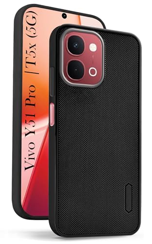 Image of Jkobi Rubberised Back Cover Case for Vivo Y51 Pro 5G | Vivo T5x (Textured Grip Design | Micro-Fiber Cloth Inside | Slim and Light Weight | Soft Touch and Feel)
