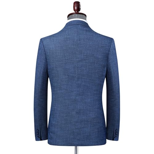 Men's Linen Suit Jacket Two Buttons Blazer for Formal Party Prom Notch Lapel Coat2