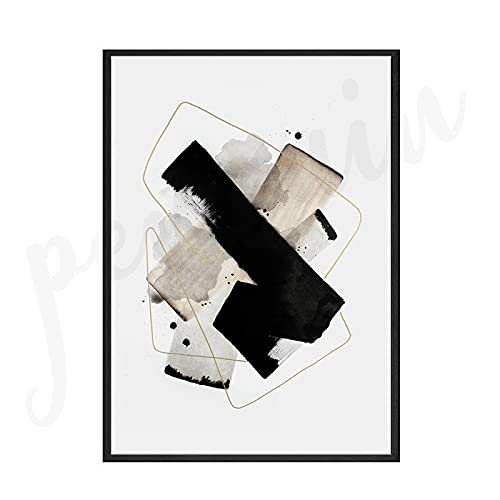 Lienzo de arte abstracto moderno 50x70 cm con efecto salpicaduras doradas sin marco para salon 5