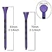 Japard Striped Wooden Golf Tees with Colors, 2 3/4 Inch, 100 Count, Colorful Natural Wood Durable, Gifts for Men Women Black Purple Blue Yellow Pink Red Orange Wood 8 Colors Mix (2-3/4) (Purple)