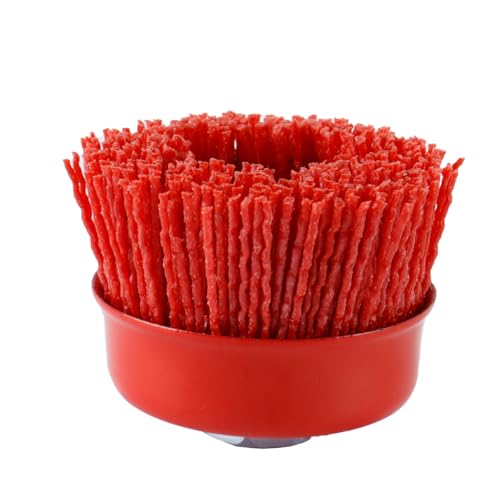 Hoite 2 Stück Drahtbürste, M14 Nylonbürstenbohrer, zum Entgraten, Entrosten und Entfernen von Farbe, Polieren und Reinigen von Metall