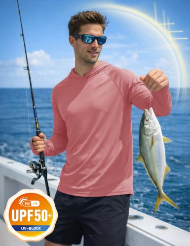 Image of KEFITEVD Men's Sun Hoodie Long Sleeve Fishing UPF 50+ SPF Quick Dry Shirts