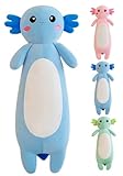 Kekeso Ajolote de Peluche Gigante, Almohada Larga para Abrazar, Peluche Suave para Niños y Niñas - Azul, 65cm