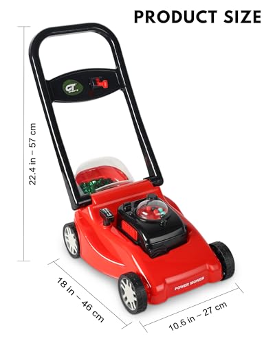 image for CT SPORTS Kids Lawn Mower with Realistic Grass-Cutting Action and Soun