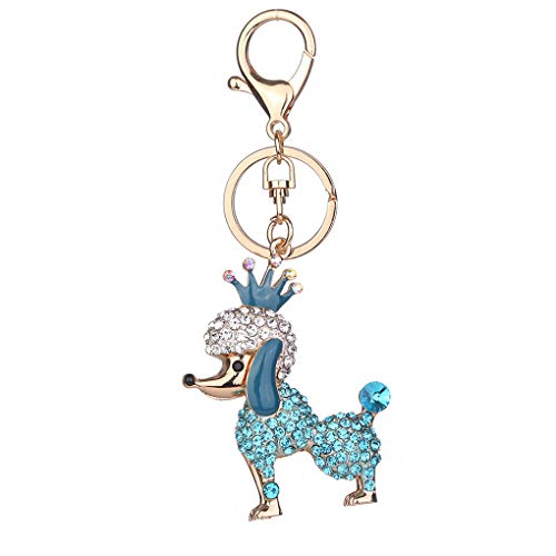 Preisvergleich Produktbild Meisijia Kristall Haustier Pudel Schlüsselanhänger Strass Welpen Pudel Strass Schlüsselanhänger, Kristallbeutel-Schnalle Schlüsselanhänger Partei Schmuck-Geschenk-Hundeanhänger Keyring