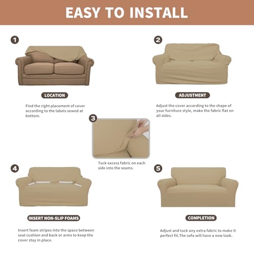Image of Easy-Going 100% Waterproof Couch Cover, 3 Cushion Oversized Sofa Cover