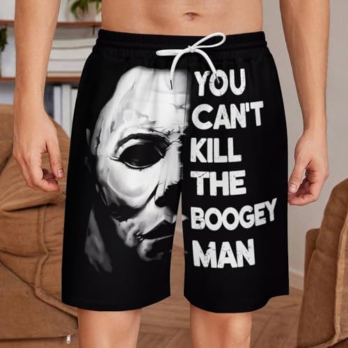 Men's Short Sweatpants Halloween Michael Myers Beachwear Hawaiian Short Pants Swimsuits Beach Shorts with Pockets2