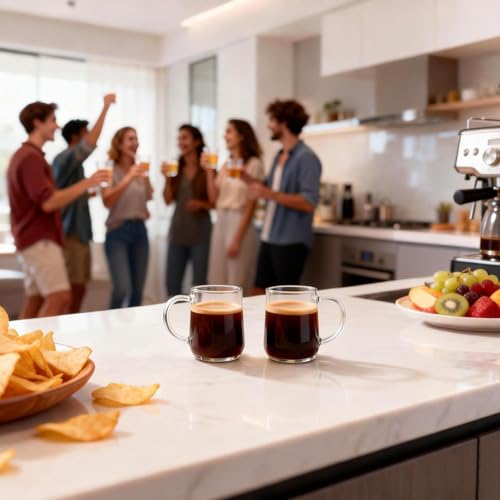 40% Off Glass Espresso Cups Set of 2 - Microwave & Dishwasher Safe