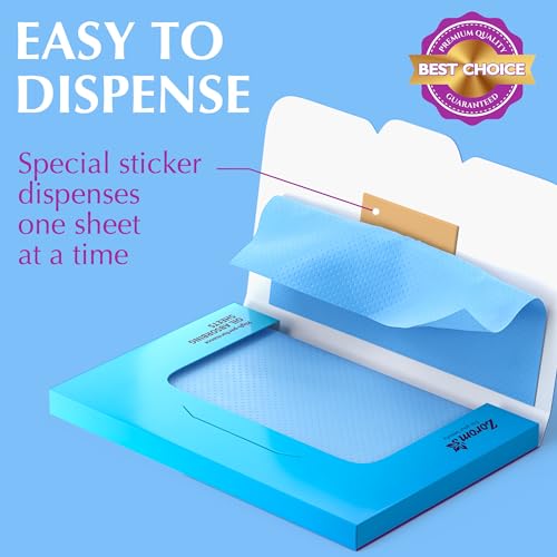 high-performance oil absorbing sheets for face - 3 pack 150 sheets - makeup friendly blotting papers for oily skin - oil blotting sheets for face