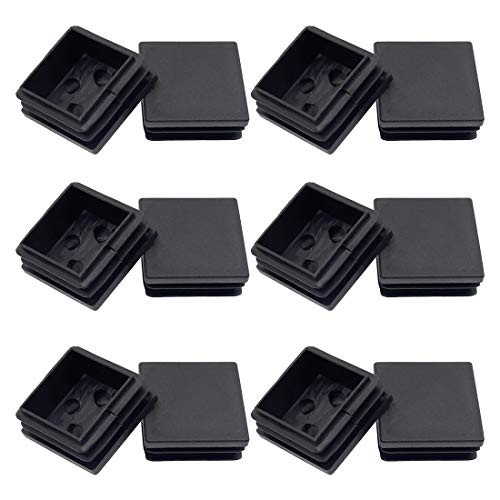 suiwotin 12Pack 38mm (1 1/2 Inch) Square Plastic Plug, Black