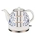 Nouvelles bouilloires - Thé Blanc électrique sans Fil en céramique - Pichet rétro de 1,2 L, 1200 W Fait bouillir de l'eau Rapidement pour Le thé, Le café, la Soupe, la Farine d'avoine - Base Amovible