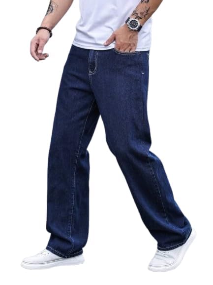 CABRRR Men’s Dark Blue Baggy Jeans - Image 1
