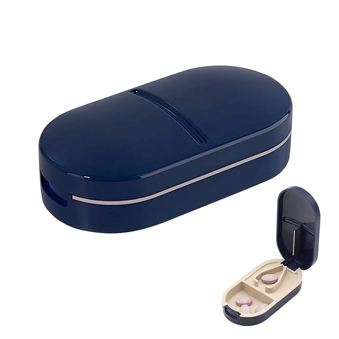 DIFAIEN Pill Cutter,Portable Tablet Cutter with Blade and Storage Compartment,Medicine Organizer Box,Pill Cutter for Tablets of Any Size,Small Pill Cutter for Travel(Blue)(pack of 1)-image-30