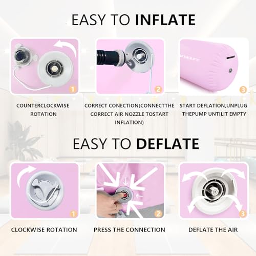 Gymnastics Air Roller Air Barrel, Inflable para Entrenamiento de Yoga y Gimnasia Color Rosa miniatura 5