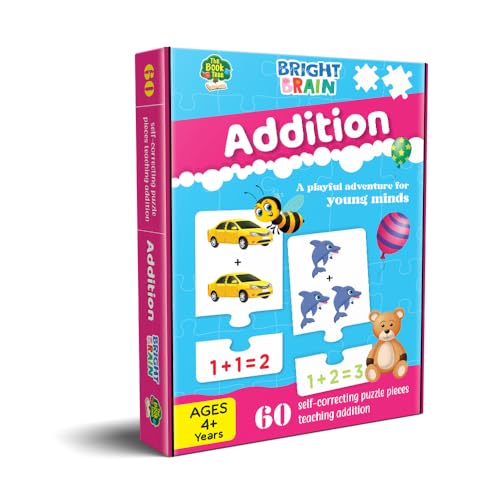 Image of The Book Tree Bright Brain Addition Puzzle - Learn Basic Math with 60 Pieces Puzzle - Fun & Educational for Kids Age 4+ - Educational Toy Birthday Gift for Boys and Girls by Majestic Book Club