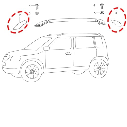 Protection d'extrémité de rail de toit RAV4 2013-2017 cache anti-poussière - 5