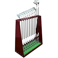 Golf Club Holder Stand - Wooden Organizer for Putters - Display Rack and Equipment Storage for Golf Clubs
