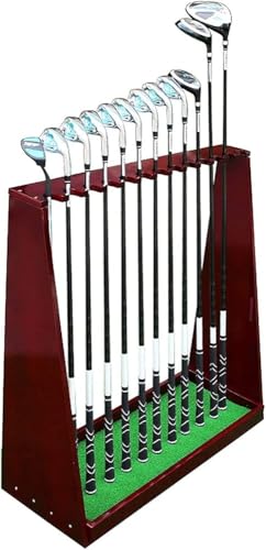 Estante de exhibición de palos de golf: soporte de madera noble para putters