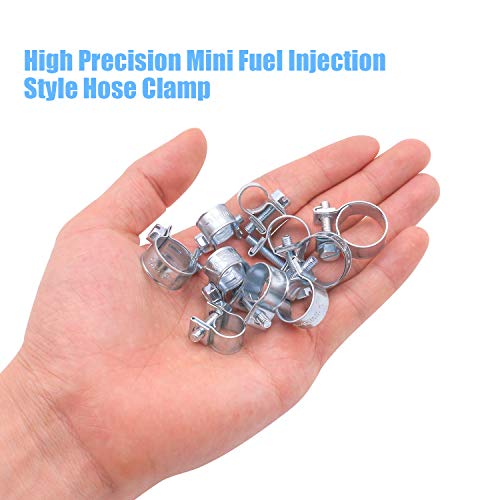 Dywishkey 100Pcs 10 Sizes Zinc Plated Mini Fuel Injection Line Style Hose Clamp Assortment Kit, Perfect For Automotive, Agriculture, Plant & Construction #TOP4