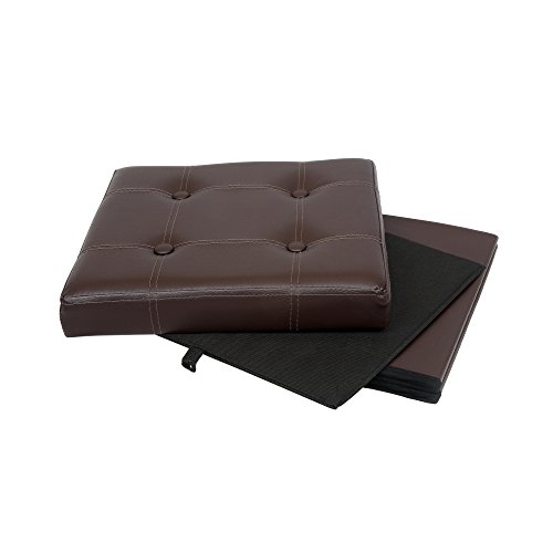 image for Otto & Ben Folding Toy Box Chest with Memory Foam Seat Tufted Faux Lea