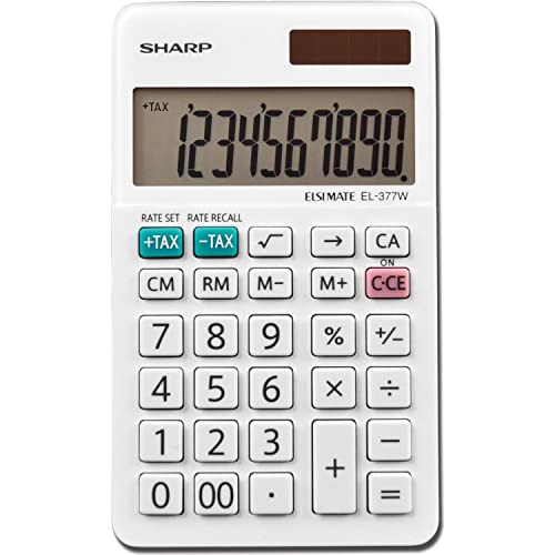 sharp 10 digit calculator - Sharp EL377WB EL-377WB Large Pocket Calculator, 10-Digit LCD